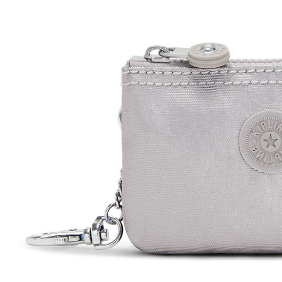 Bolsas Kipling Creativity Mini Metallic Pouch Keychain Plateados | MX 2101EB